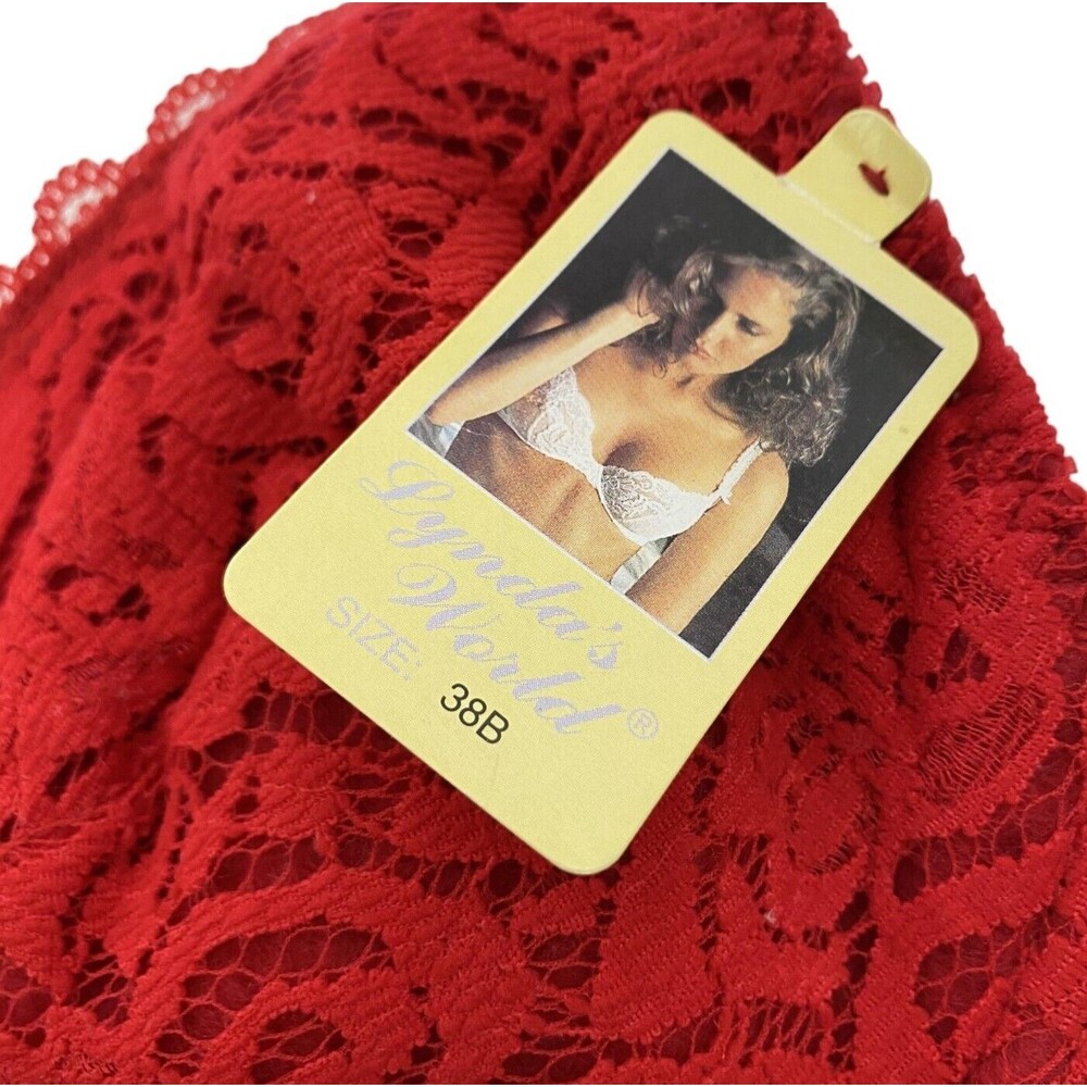 Lynda's World Red Wired Push Up Floral Bra Size 38B New with tag Style 6892